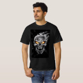 Vlammende Schedel - Metaal Graveerkunst #4 T-shirt (Voorkant volledig)