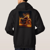 vlammende schedel print hoodie (Achterkant)
