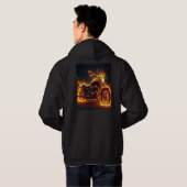 vlammende schedel print hoodie (Achterkant volledig)