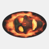 Vlammende schedel Stickers (Voorkant)