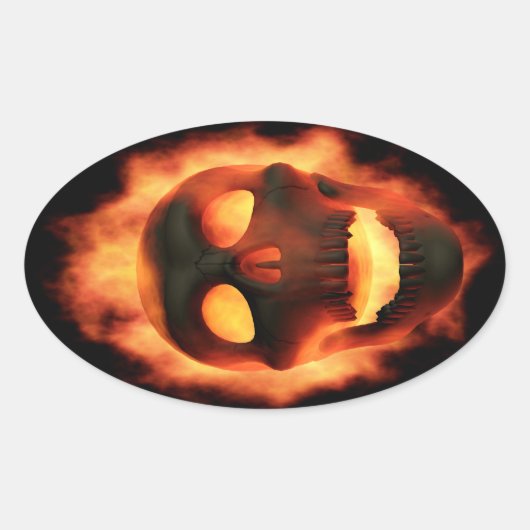 Vlammende schedel Stickers (Voorkant)