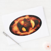 Vlammende schedel Stickers (Envelop)