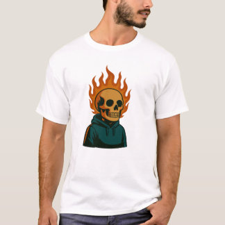 Vlammende Schedel T-shirt