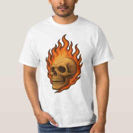 Vlammende Schedel van Wedergeboorte Ontwerp van vu T-shirt