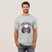 Vlammende Schedel Vuursporen Racing T-Shirt | Agre (Voorkant volledig)