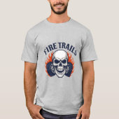 Vlammende Schedel Vuursporen Racing T-Shirt | Agre (Voorkant)