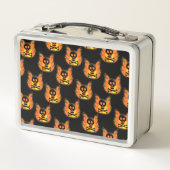 Vlammende schedellunchbox (Achterkant)