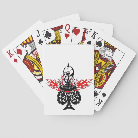 vlammende schedelvlammen pokerkaarten (Achterkant)