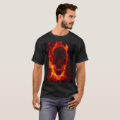 Vlammende Schedelvuur T-shirt (Voorkant volledig)