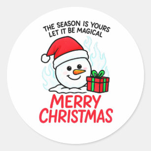 Vlammende Sneeuwman Kerst Versiering Vinyl Sticker