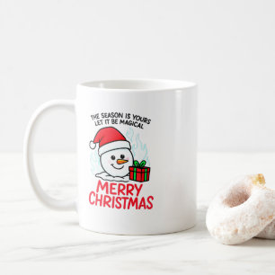 Vlammende Sneeuwman Prettig Kerstmok Funny Vakanti Koffiemok