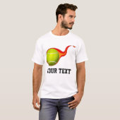 vlammende tennisbal t-shirt (Voorkant volledig)