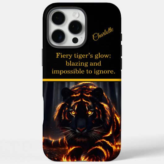 Vlammende tijger sluipt de nacht door Case-Mate iPhone case (Achterkant)