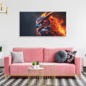 Vlammende uil canvas afdruk (Insitu (Woonkamer))