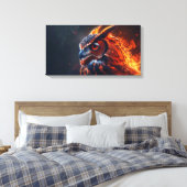 Vlammende uil canvas afdruk (Insitu (Slaapkamer))