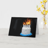 Vlammende verjaardagstaart kaart (Gele Bloem)
