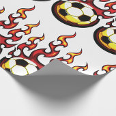 Vlammende Voetbal Vuur Sport Cadeaupapier
