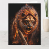 Vlammende vuurleeuw kaart (Voorkant)