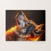 Vlammende Wolf Legpuzzel (Horizontaal)