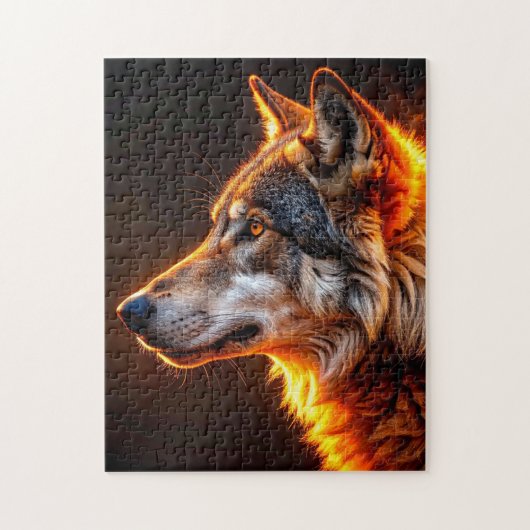 Vlammende Wolf Legpuzzel (Verticaal)