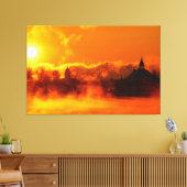 Vlammende zonsopgang in Helsinki canvas kunst (Insitu (Woonkamer))