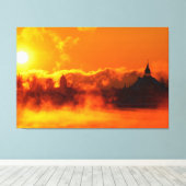 Vlammende zonsopgang in Helsinki canvas kunst (Insitu (Houten vloer))