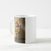 Vlammende zorg: de overweldigde brandweerman koffiemok (Voorkant links)