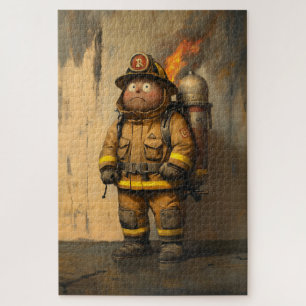 Vlammende zorg: de overweldigde brandweerman legpuzzel