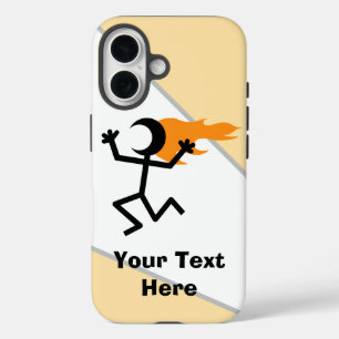 vlammenhoofd-stickman iPhone 16 hoesje