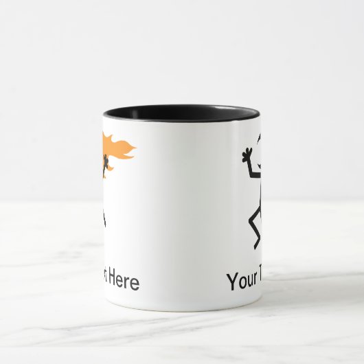 vlammenhoofd-stickman mok (Midden)