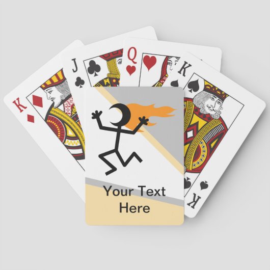 vlammenhoofd-stickman pokerkaarten (Achterkant)
