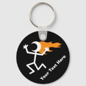 vlammenhoofd-stickman sleutelhanger (Voorkant)