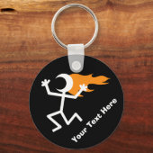 vlammenhoofd-stickman sleutelhanger (Voorkant)