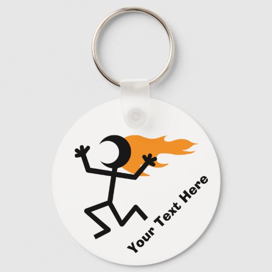 vlammenhoofd-stickman sleutelhanger (Achterkant)