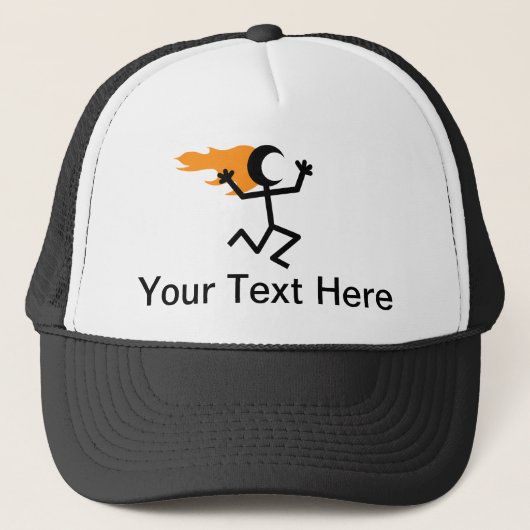 vlammenhoofd-stickman trucker pet (Voorkant)