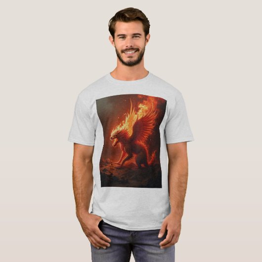 vlammenrood realisme t-shirt (Voorkant volledig)