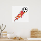 vlammenvuur voetbal poster (Keuken)