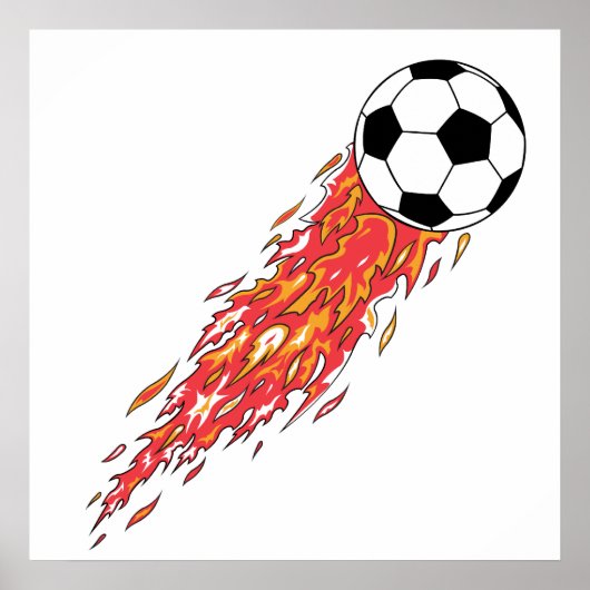 vlammenvuur voetbal poster (Voorkant)