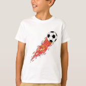 vlammenvuur voetbal t-shirt (Voorkant)