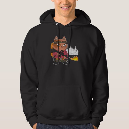 Vlammenwerper Vlammenwerper Hete Brand Kat Hoodie (Voorkant)