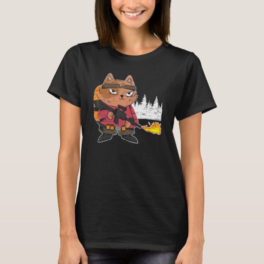 Vlammenwerper Vlammenwerper Hete Brand Kat T-shirt (Voorkant)