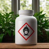 Vlamming boven cirkelgevarensymbool sticker