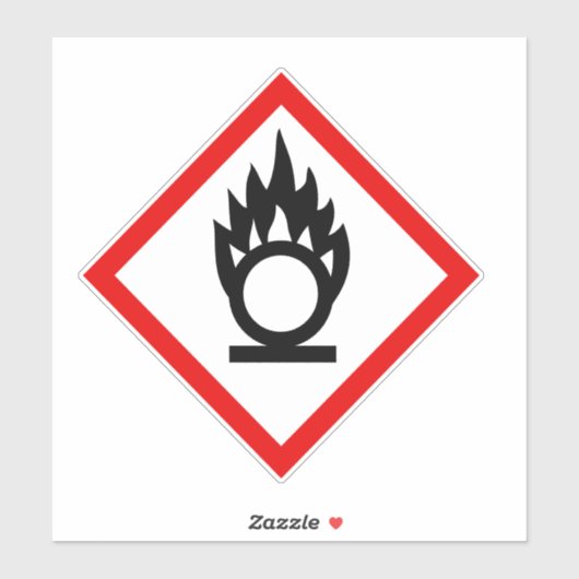 Vlamming boven cirkelgevarensymbool sticker (Vel)