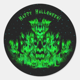 Vlammonster in de Starlight Sky Ronde Sticker