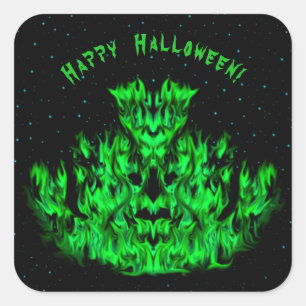 Vlammonster in de Starlight Sky Vierkante Sticker