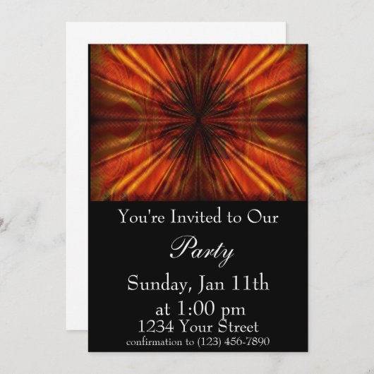 Vlampartij Abstracte partij uitnodigen Kaart (Voorkant / Achterkant)