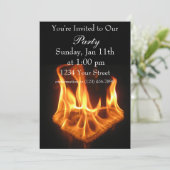 Vlampartij vuur kaart (Staand voorkant)