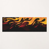 Vlampen van vuur op zwarte achtergrond yogamat (Voorkant (horizontaal))