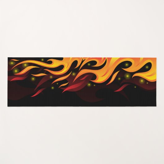 Vlampen van vuur op zwarte achtergrond yogamat (Voorkant (horizontaal))