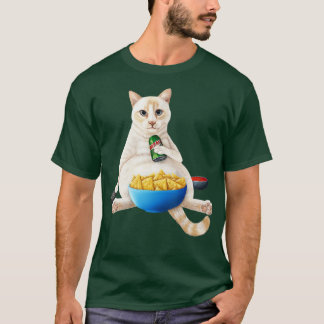 Vlampunt Siamese witte kat met natrium en sna T-shirt